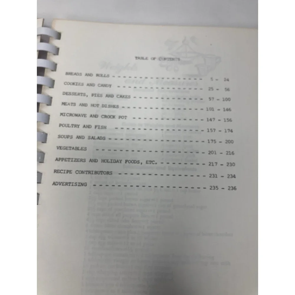 T.M.O.S. Hearing League Spiral Cookbook Community 1978 Iowa Falls, Iowa